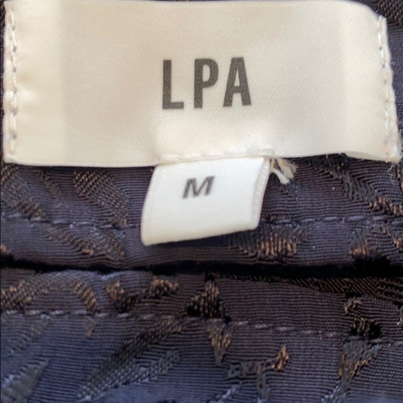 LPA Navy blue jacquard fabric Eleanor Skirt M - Picture 6 of 7